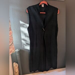 NWT Anni Kuan Black Wool Vest, Sz L